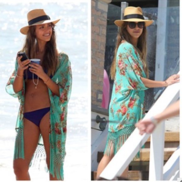 Floral Swim Cover Up Beach Wrap Sarong BOHO Floral Maxi - Picture 14 of 14